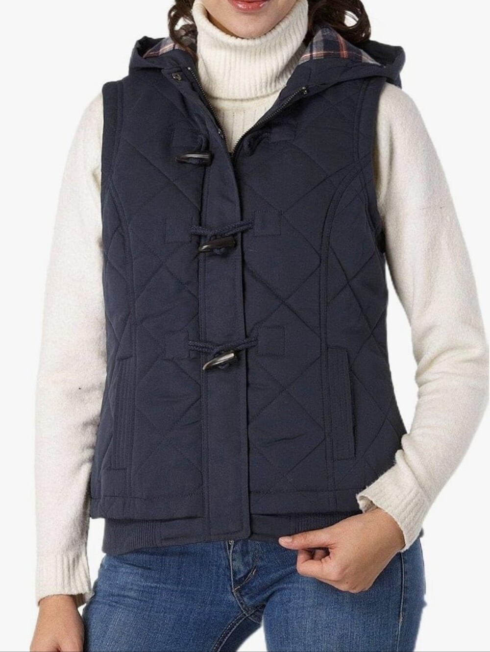 NWT BGSD Women's Quilted Hooded Vest Navy Size M